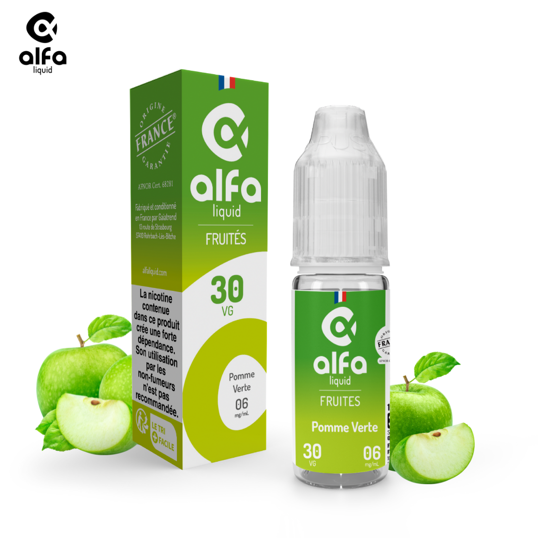 Alfaliquid Fruités – Pomme Verte 10ml Alfaliquid Fruités – Pomme Verte 10ml