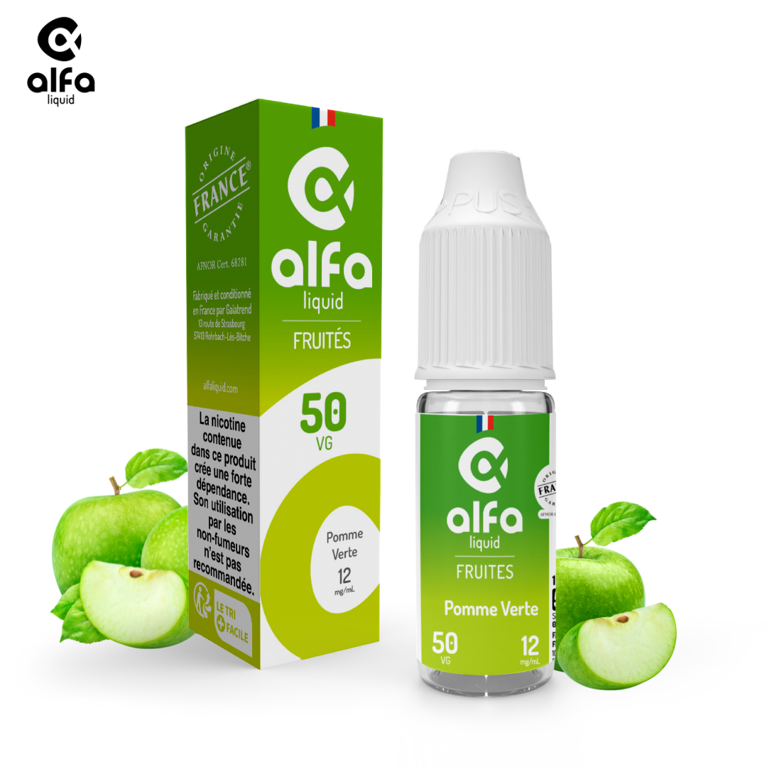 Alfaliquid Fruités – Pomme Verte 10ml Alfaliquid Fruités – Pomme Verte 10ml