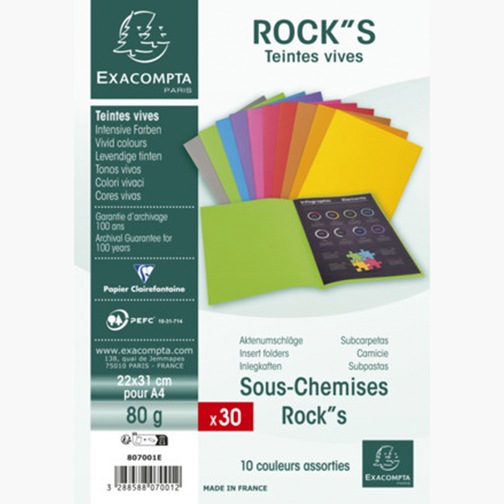 paquet-de-30-sous-chemises-rocks-80-assorti-exacompta paquet-de-30-sous-chemises-rocks-80-assorti-exacompta